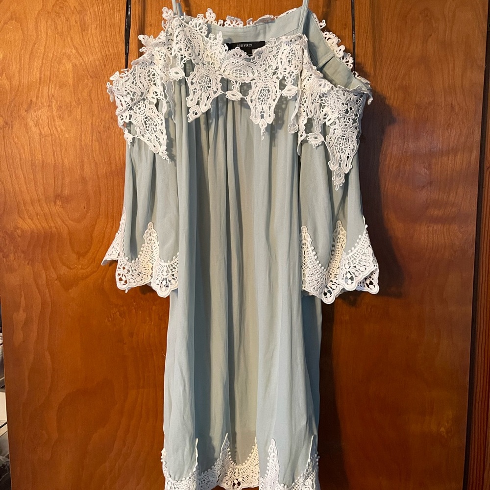 SOLD-Light green off the shoulder dress
